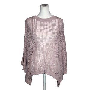 Jollycode Women's Crochet Shrug Cable Knit Hi-Lo Hem Lilac Purple Large NEW